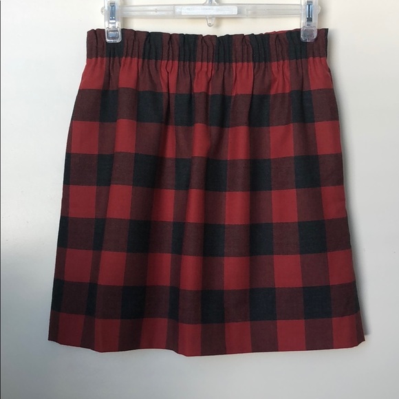 NWT JCrew red buffalo check mini skirt - Picture 1 of 5